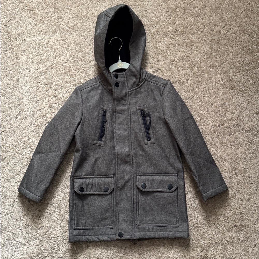 Boys Olive/Black Trench Coat